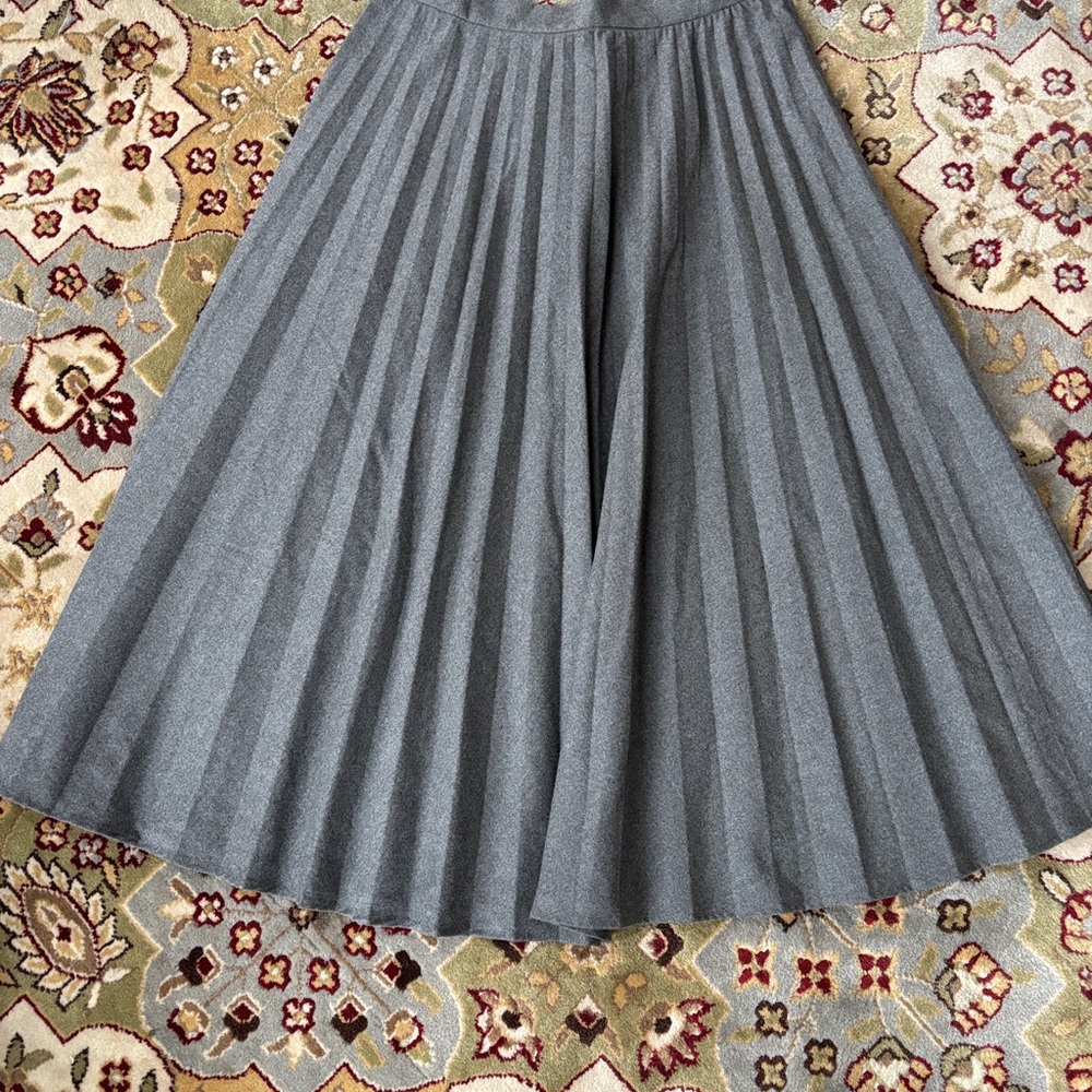 Mango Charcoal Pleated Midi Skirt